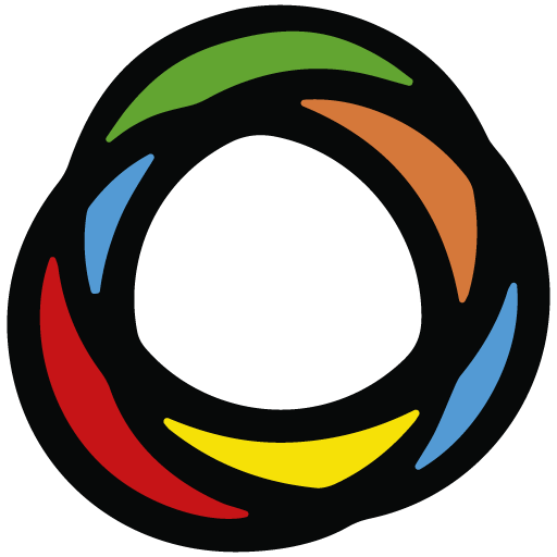 Emblema circular de CEAFA Fundación con trazos de color.